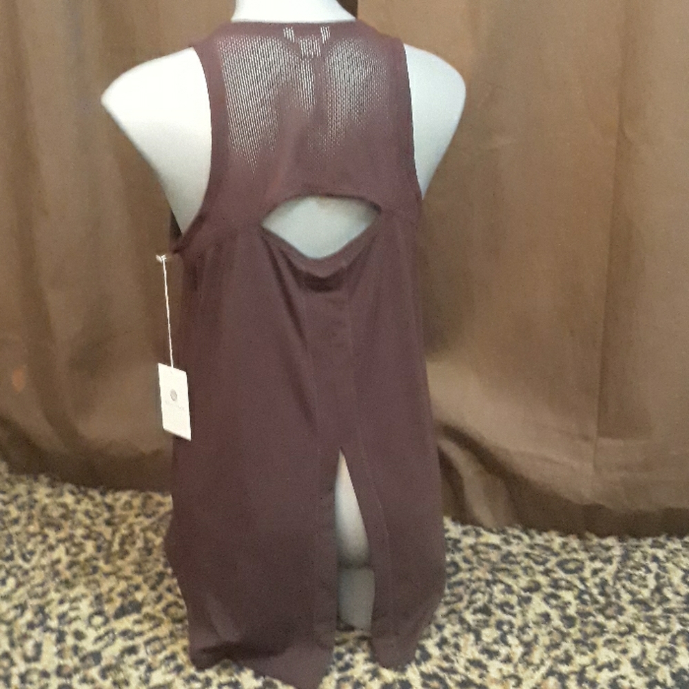 YOGA Well Calm Keyhole tie-back mesh tank Work Out Top Shirt NEW Large Port - Picture 3 of 9